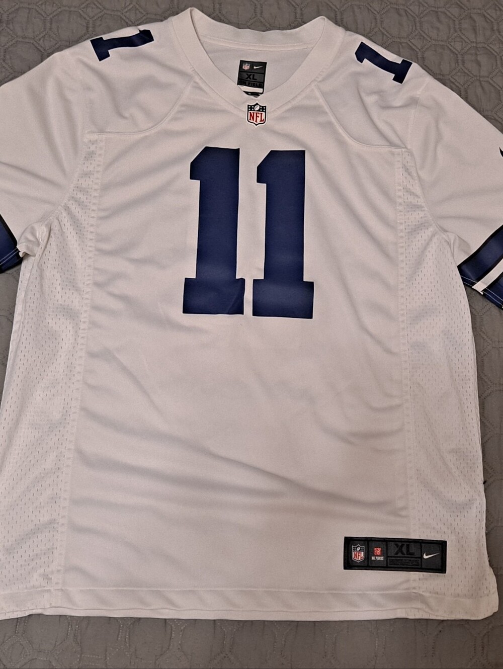 Nike Men's White Football Jersey with Navy Number 11 Dallas Cowboys Parsons XL